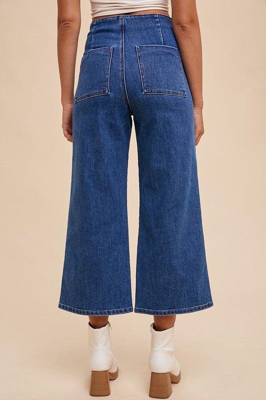 ANNIE WEAR - Dark Wash Button Fly High Waist Jeans