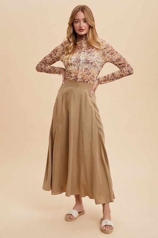 ANNIE WEAR - Ivory & Gold Floral Print Tulle Top