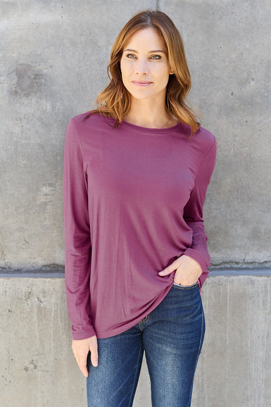 Basic Bae - Crew Neck Long Sleeve Top