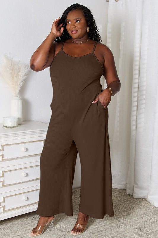 Basic Bae - Spaghetti Strap V - Neck Jumpsuit