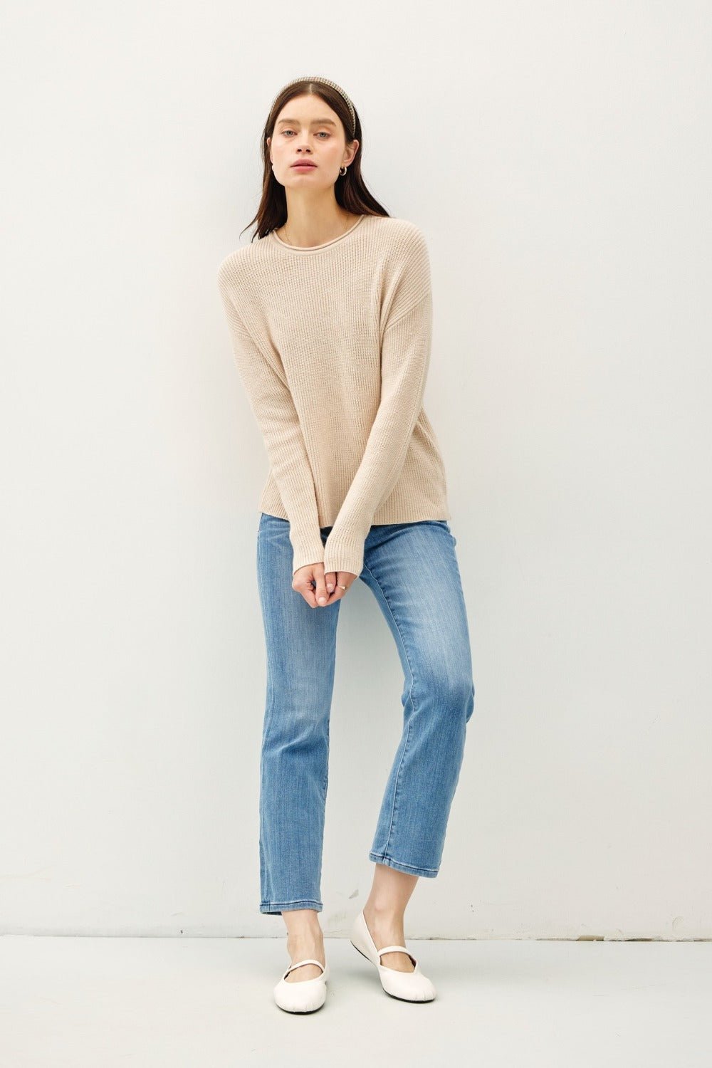 BE COOL - Long Sleeve Sweater in Oatmeal