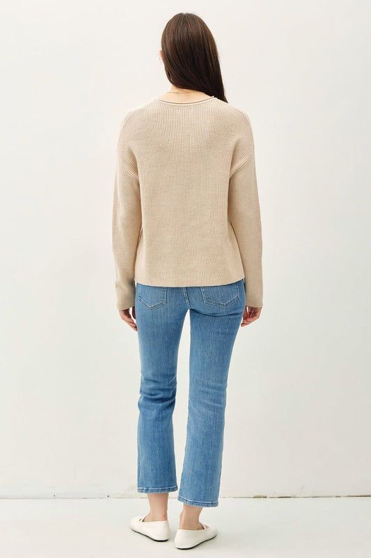 BE COOL - Long Sleeve Sweater in Oatmeal