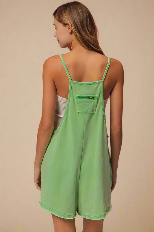 BiBi - Fresh Green Terry Knit Pocket Romper