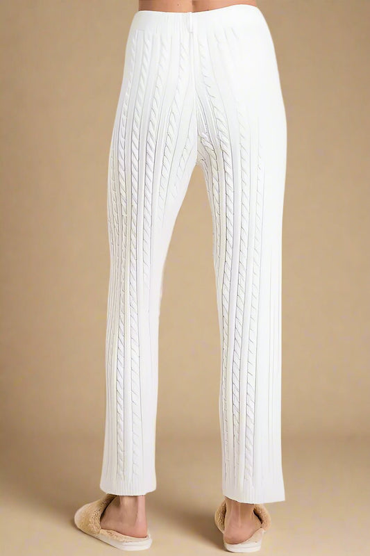 BiBi - Ivory Cable Knit Lounge Pants