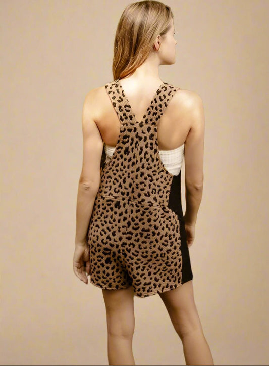 BiBi - Leopard Print Sleeveless Romper with Pockets