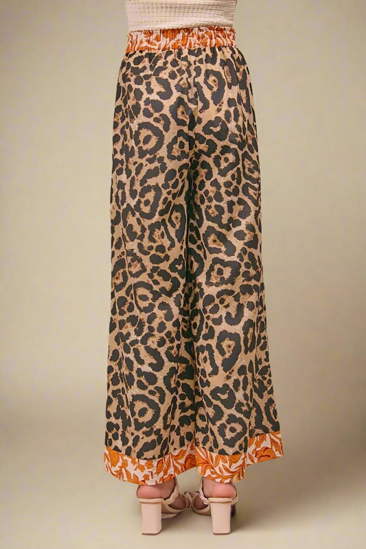 BiBi - Leopard Print Wide Leg Pants