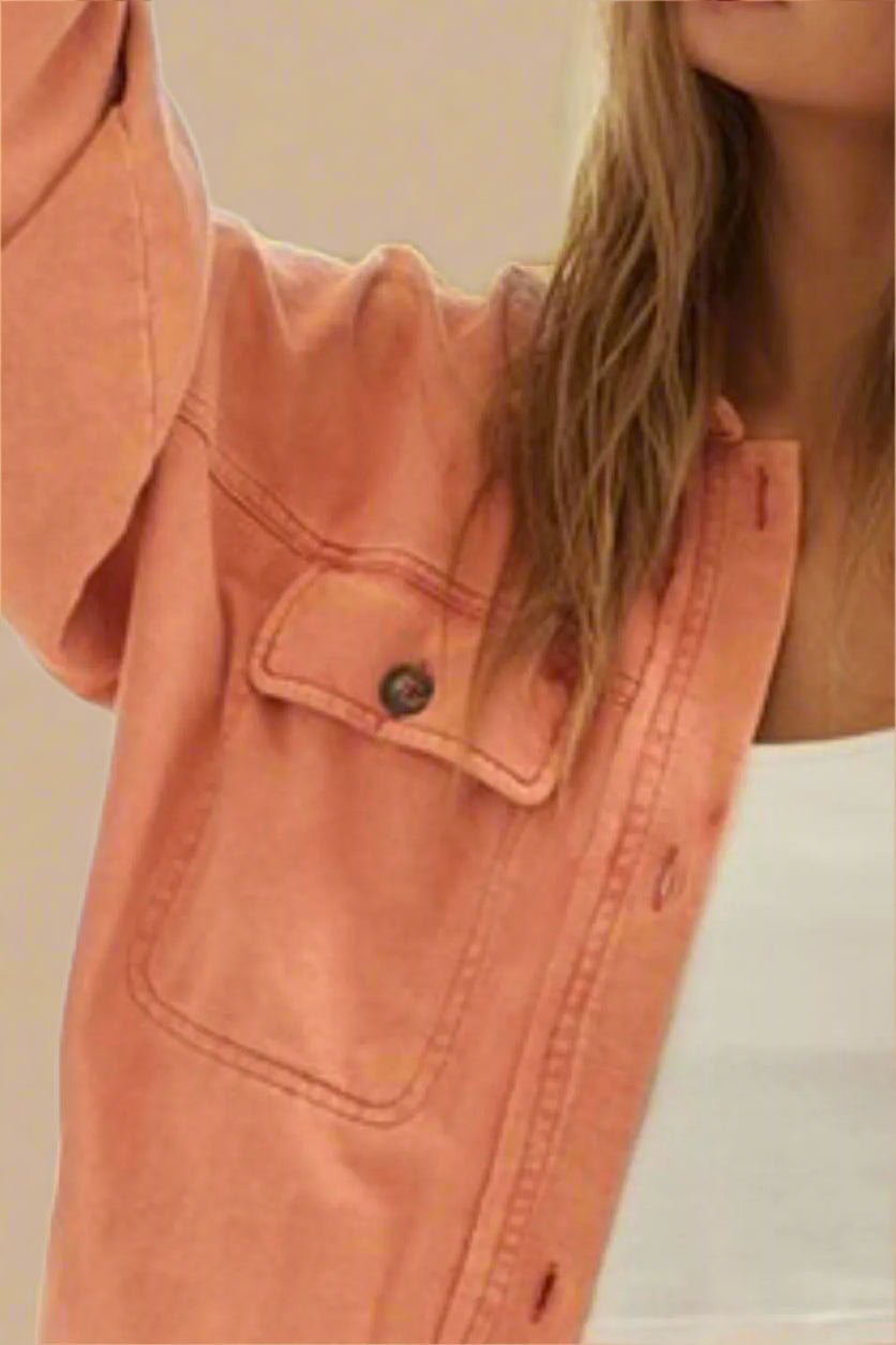 BiBi - Peach Washed Oversized Shacket