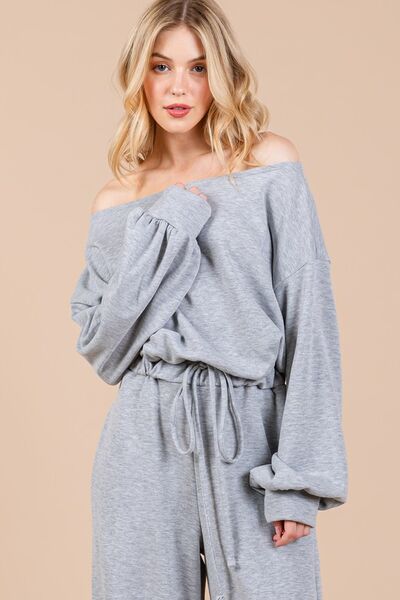 Ces Femme - Gray Drawstring Waist Jumpsuit