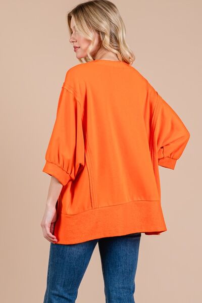 Ces Femme - Orange Relaxed Fit Tunic Sweatshirt