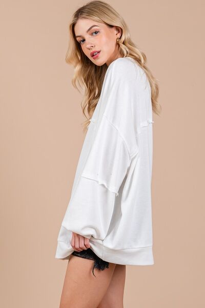 Ces Femme - White Exposed Seams Sweatshirt