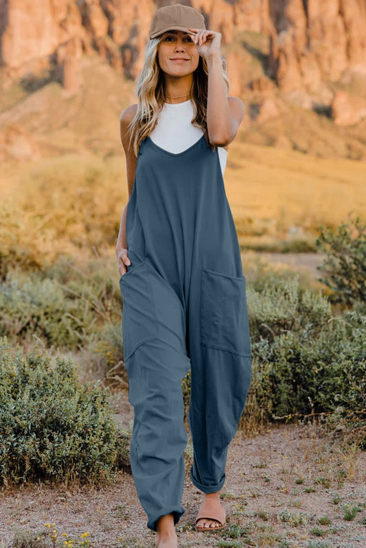 Double Take - V - Neck Sleeveless Jumpsuit with Pockets