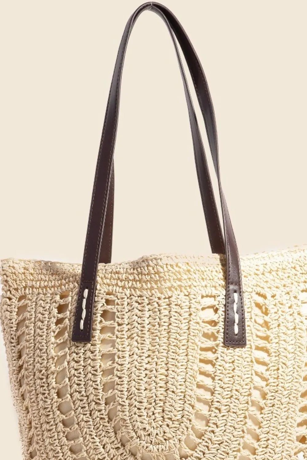 FAME ACCESSORIES - Woven Straw Tote Bag