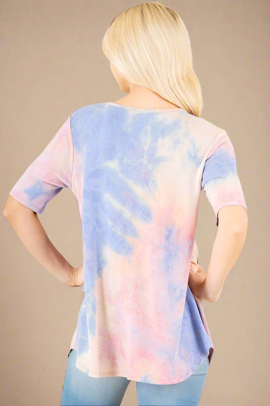 Heimish - Blue & Pink Tie Dye Babydoll Top
