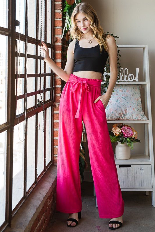 Heimish - Hot Pink Tie Waist Pants