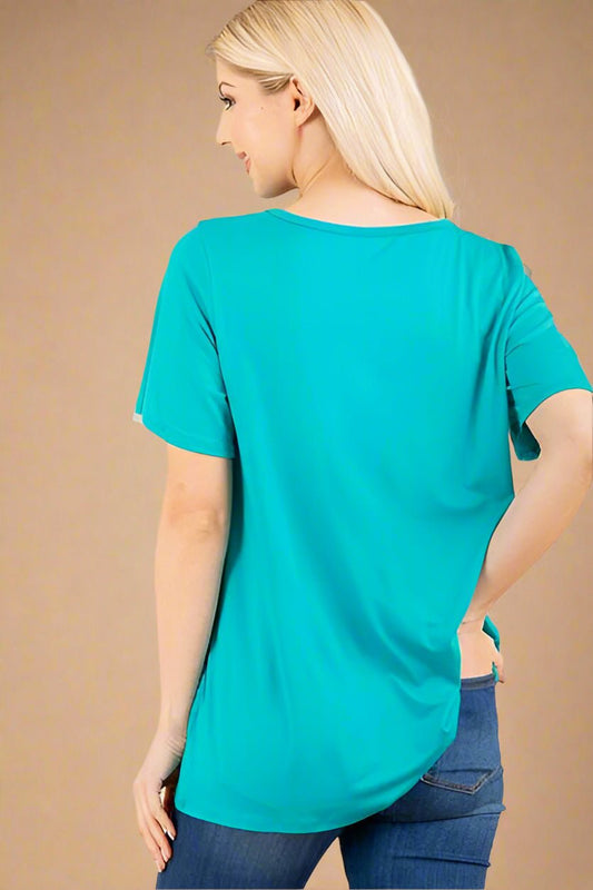 Heimish - Leopard Print Lips Graphic T-Shirt in Cerulean