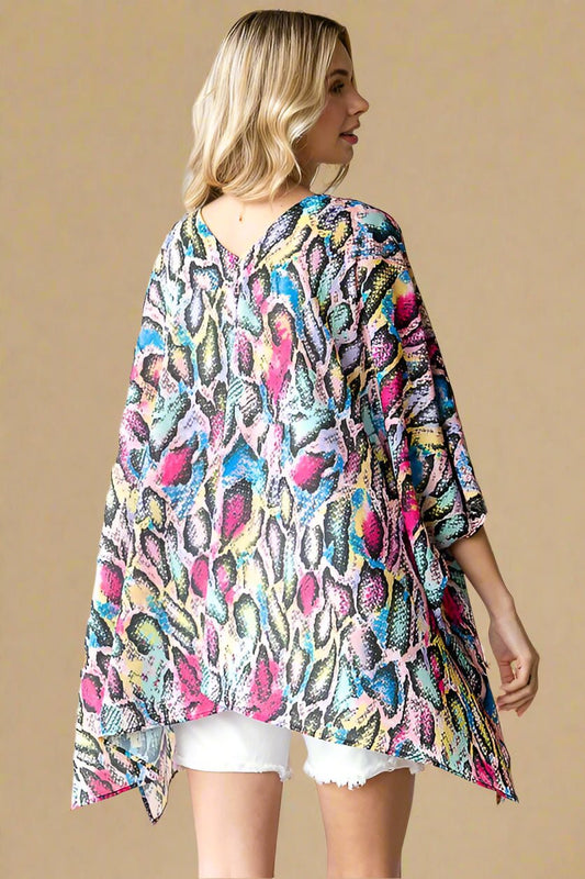 Heimish - Multicolor Snake Print Kimono Top