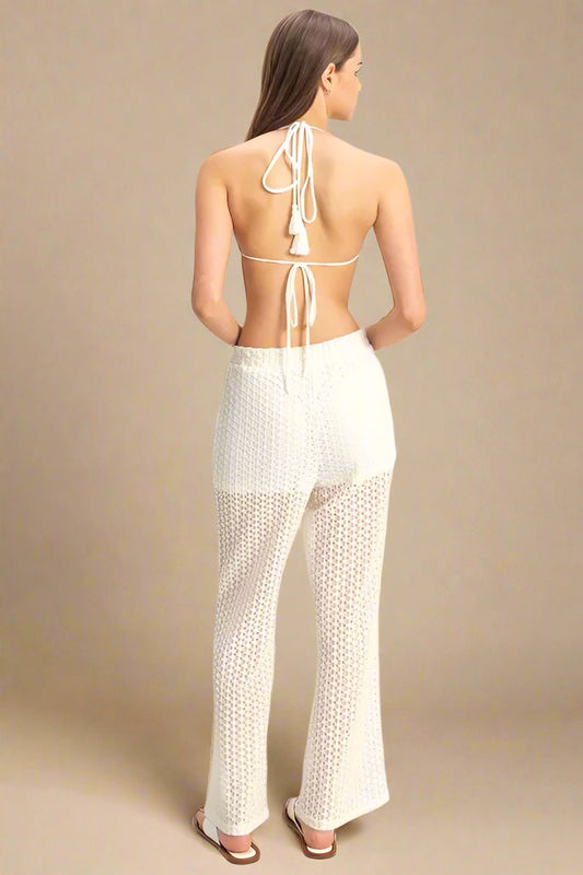 HYFVE - Crochet Mesh Set – White Bikini & Pants