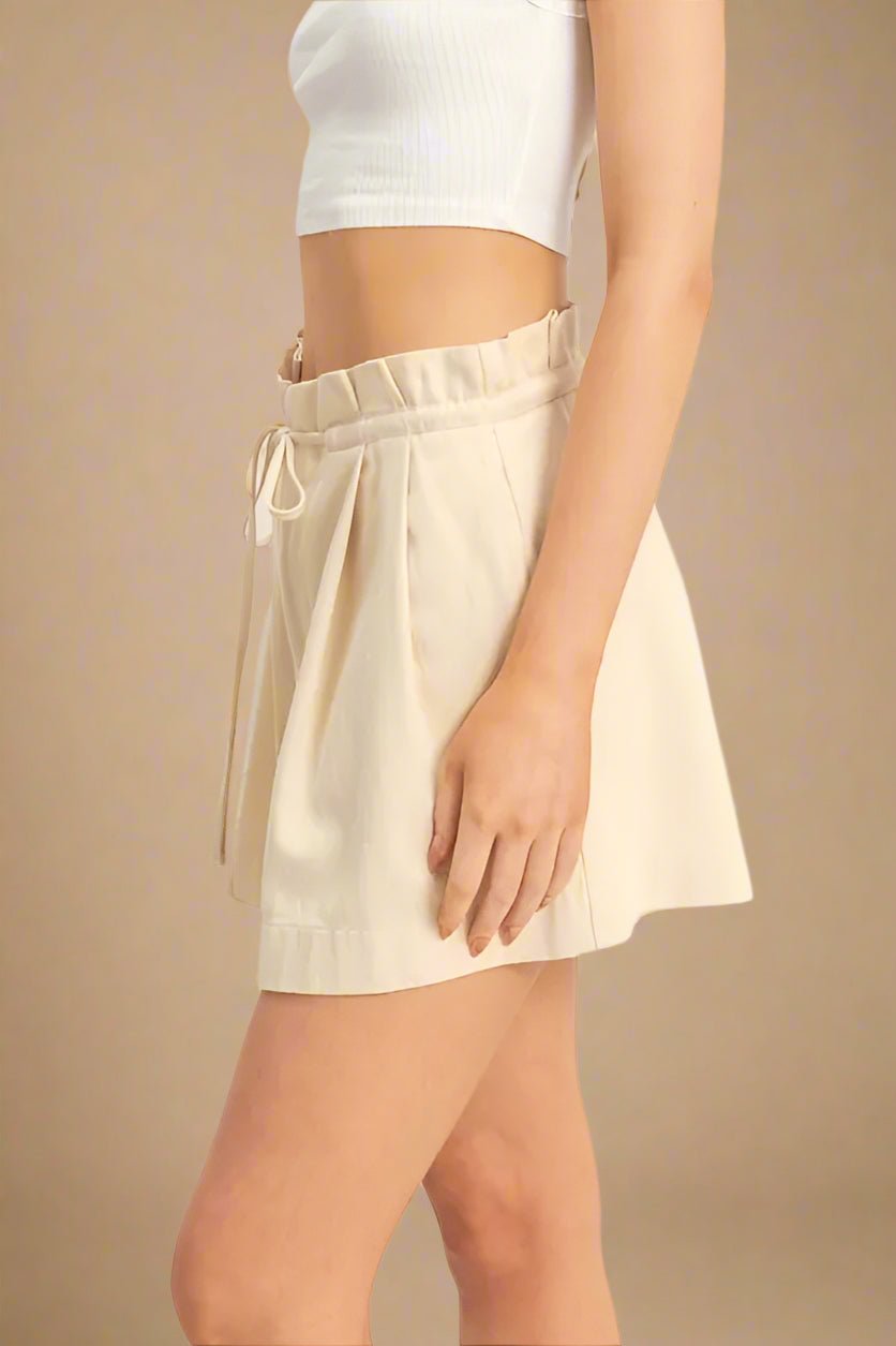 HYFVE - Drawstring Pleated Shorts – Oatmeal