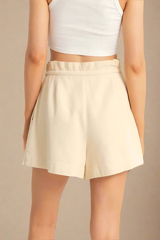 HYFVE - Drawstring Pleated Shorts – Oatmeal