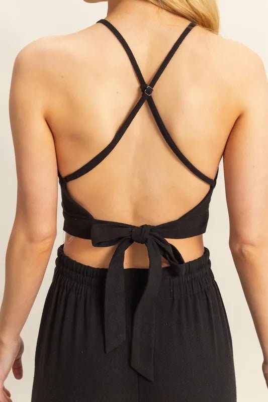 HYFVE - Halter Crop Top & Cargo Joggers Set – Black