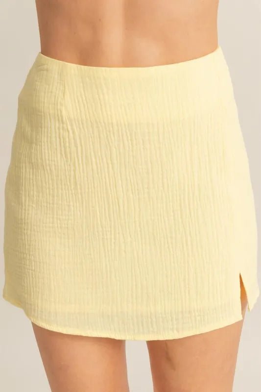 HYFVE - Lemon Drop Textured Mini Skirt Set