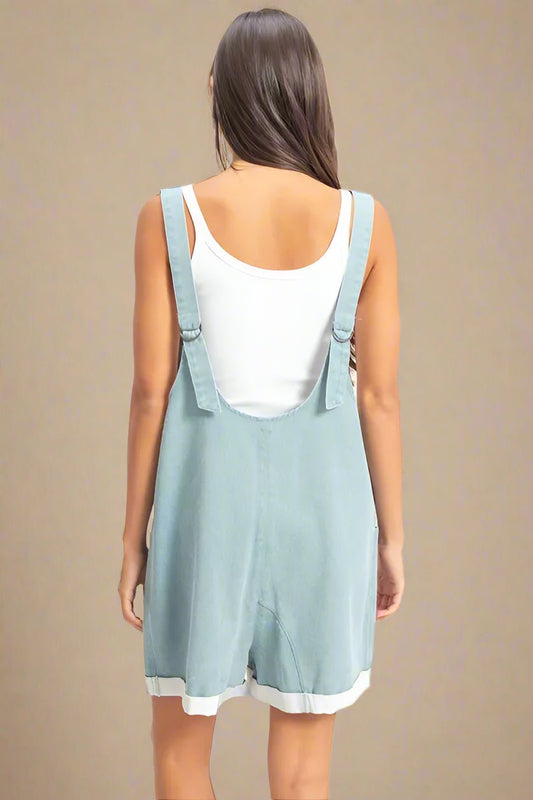 HYFVE - Light Denim Sleeveless Pocket Romper