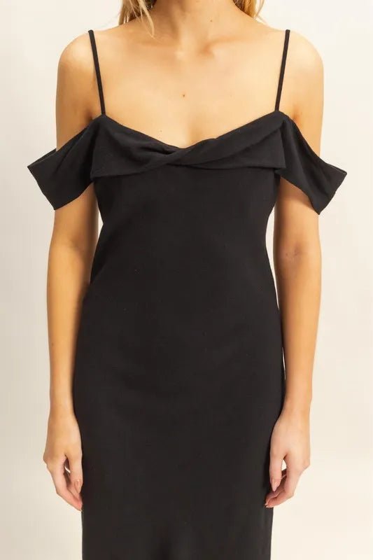 HYFVE - Off Shoulder Maxi Dress in Black