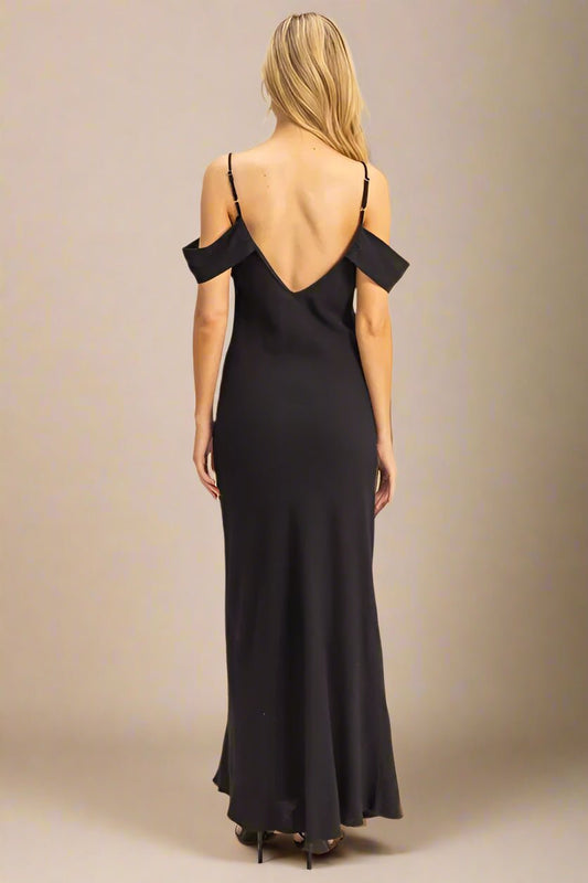 HYFVE - Off Shoulder Maxi Dress in Black