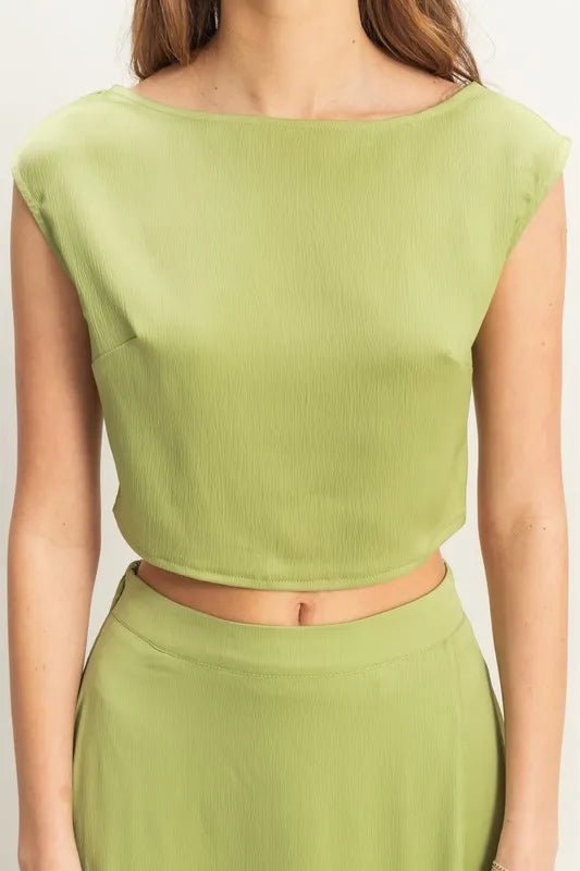 HYFVE - Olive Crop Top and Maxi Skirt Set