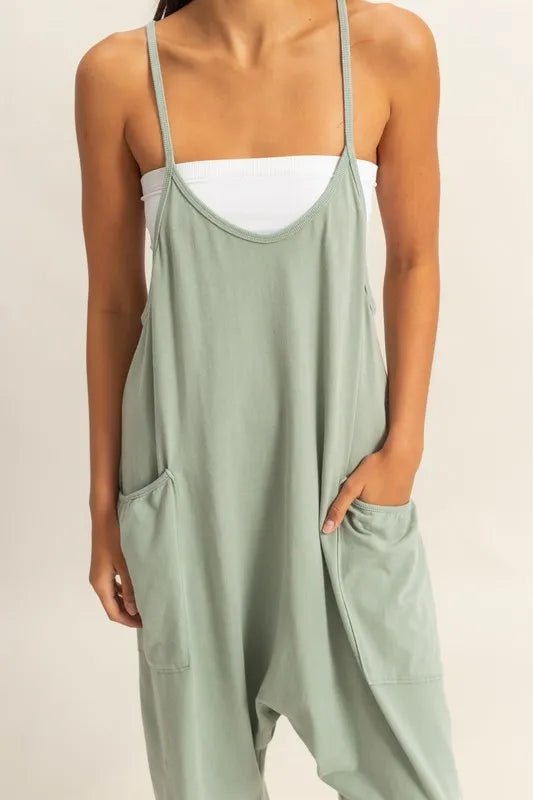 HYFVE - Sage Green Slouchy Overalls