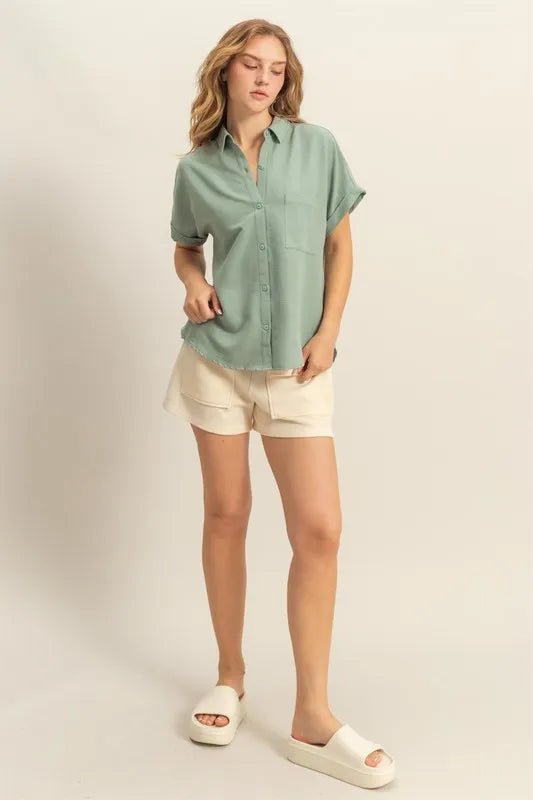 HYFVE - Soft Sage Button Down Shirt