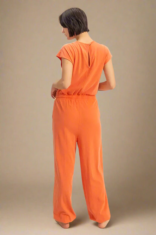 HYFVE - Sunset Coral Drawstring Lounge Jumpsuit