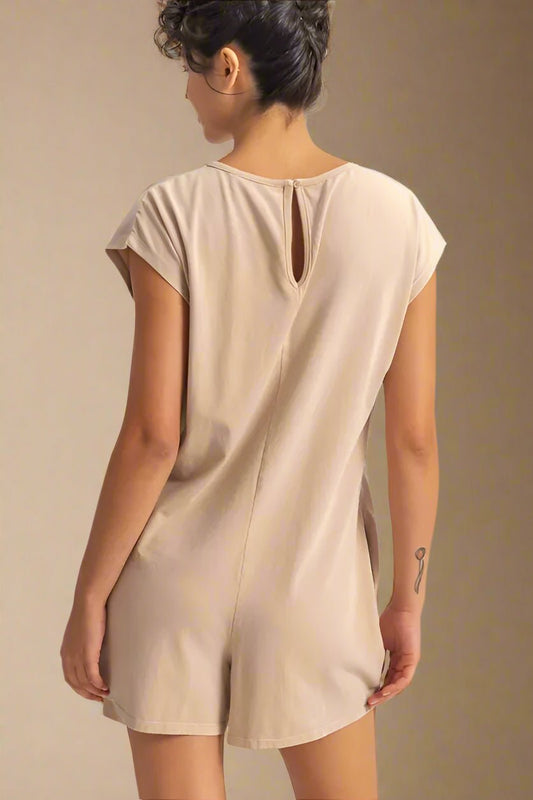 HYFVE - Taupe Washed T-Shirt Romper