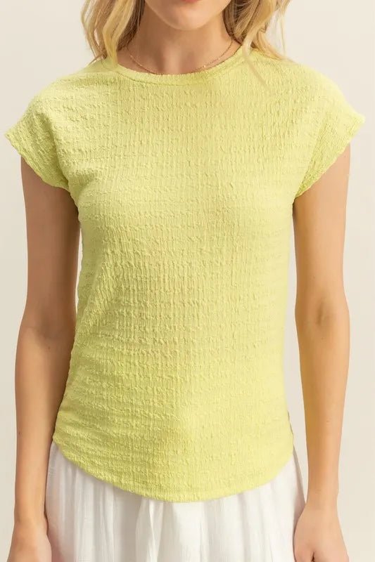 HYFVE - Textured Cap Sleeve Top – Lemon Zest