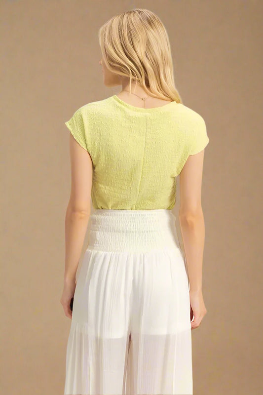 HYFVE - Textured Cap Sleeve Top – Lemon Zest