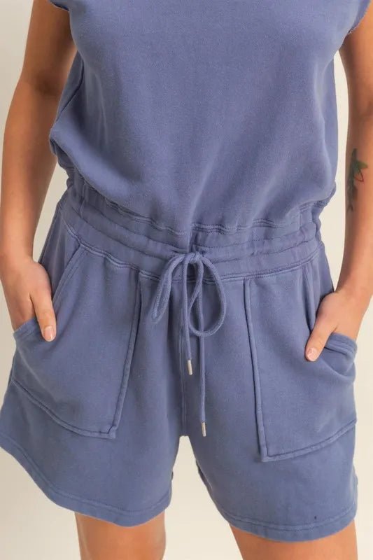 HYFVE - Washed Indigo Cap Sleeve Lounge Romper