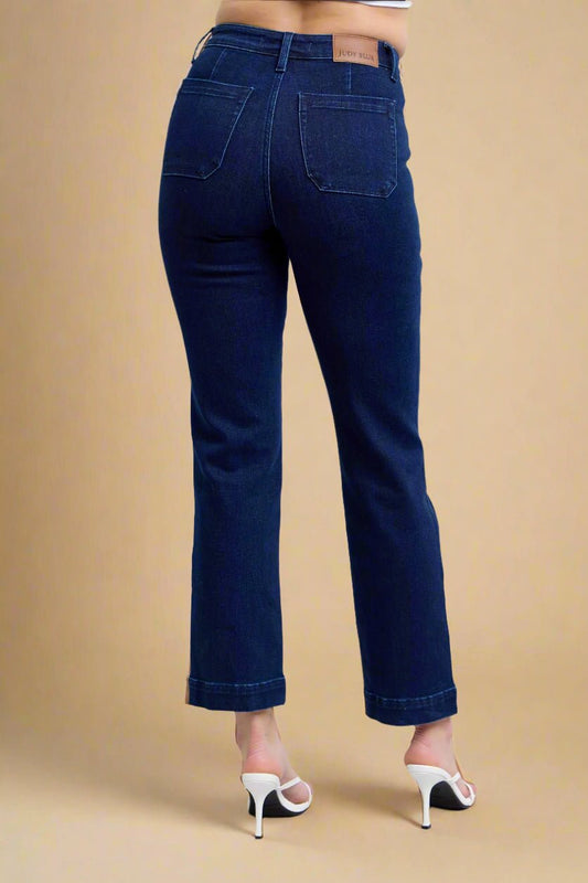 Judy Blue - Dark Wash Straight Leg Utility Jeans