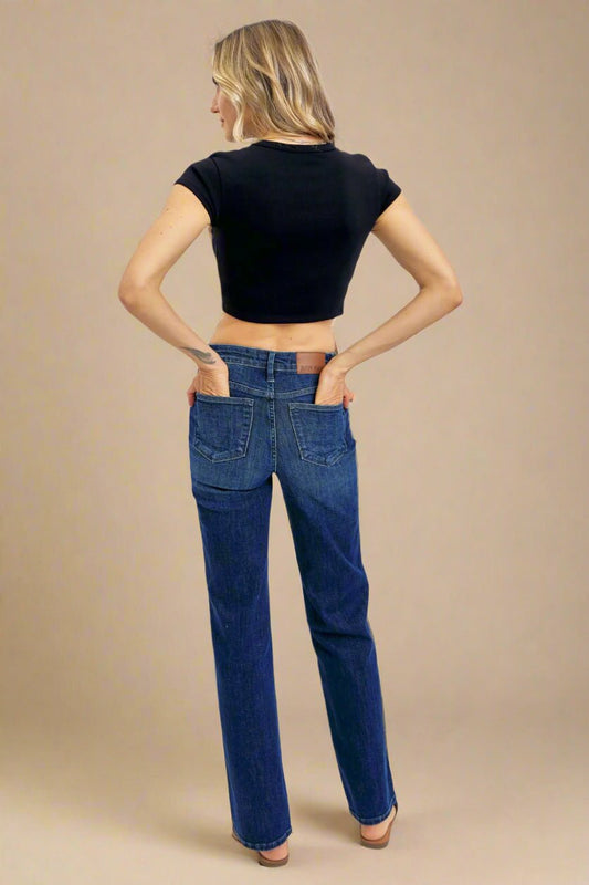 Judy Blue - Dark Wash Tummy Control Straight Leg Jeans