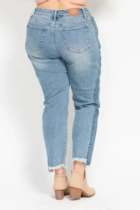 Judy Blue - High Rise Color Block Straight Jeans – Light Wash Combo