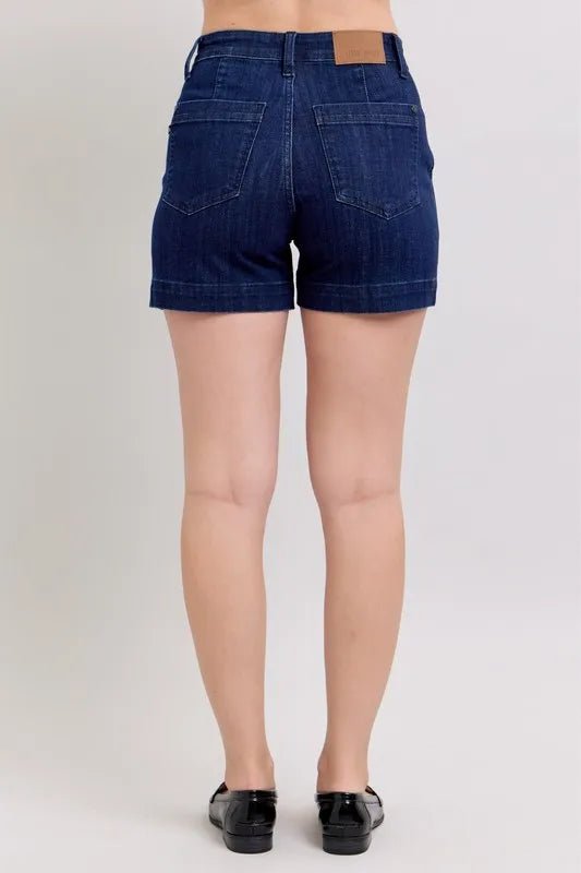 Judy Blue - High Rise Stretch Denim Shorts – Deep Indigo Wash