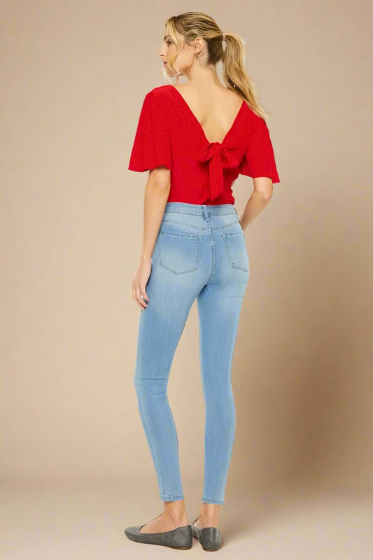 Kancan - High - Rise Light Wash Skinny Jeans – Light Blue Denim