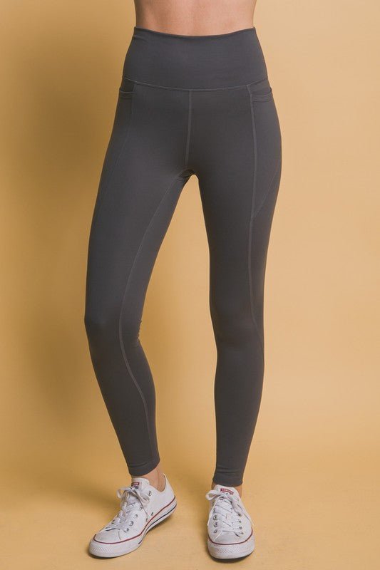 Love Tree - Dark Gray High Waist Leggings with Side Pockets