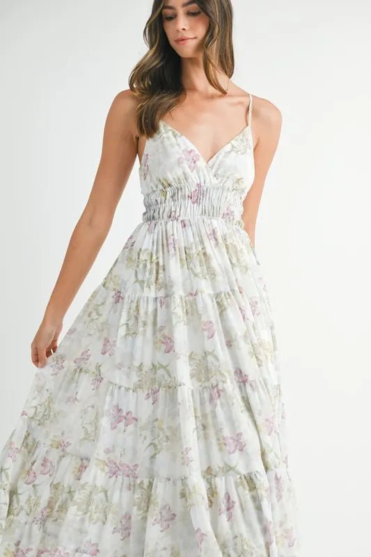 Mable - Ivory Floral Tiered Maxi Dress