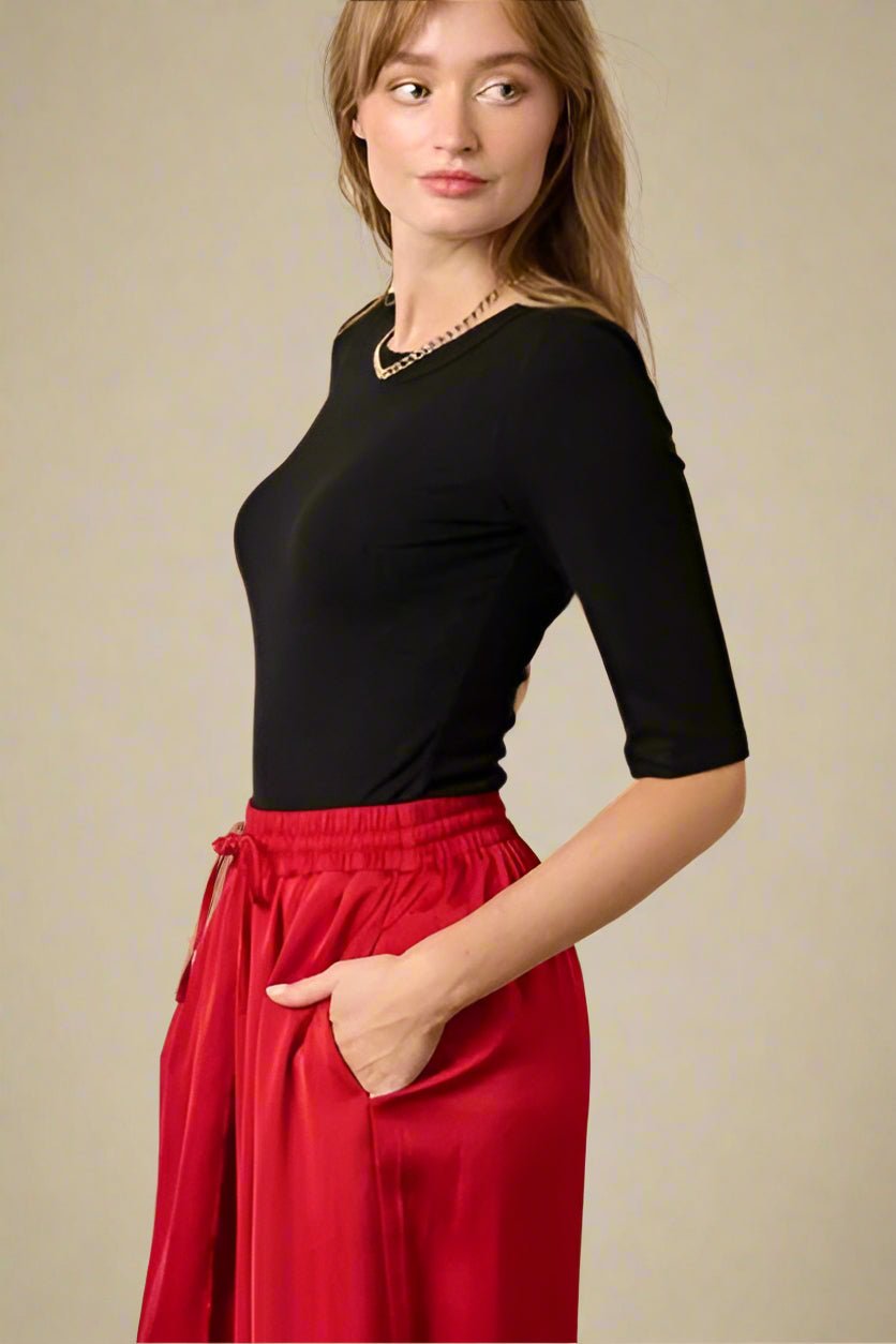 Mittoshop - Black Half Sleeve T-Shirt