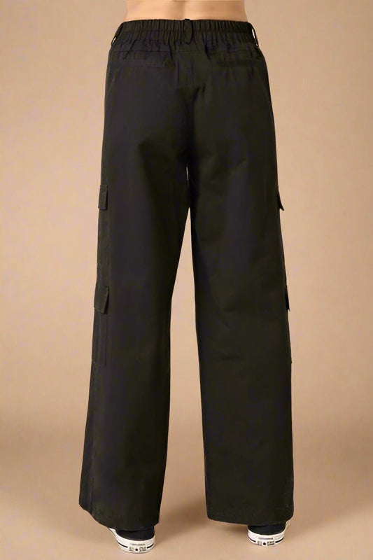 Mittoshop - Black Low Rise Cargo Pants