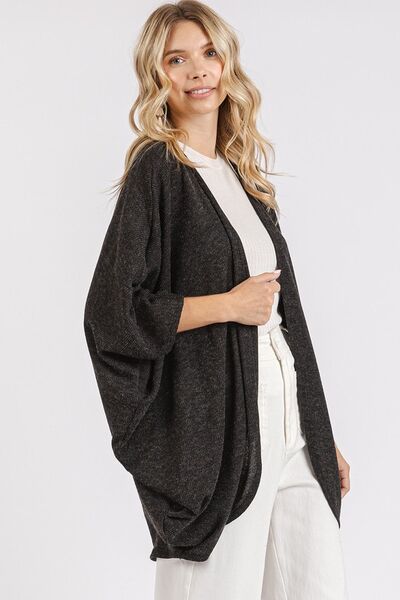 Mittoshop - Black Open Front Batwing Sleeve Cardigan