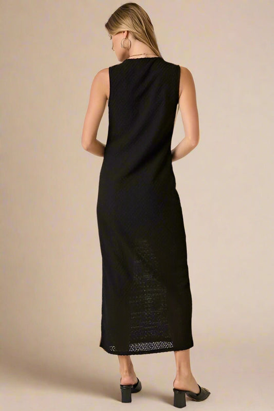 Mittoshop - Black Sleeveless Maxi Dress