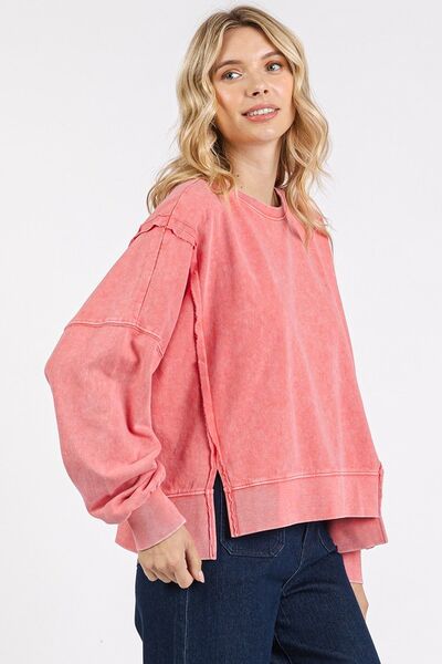 Mittoshop - Exposed Seams Sweatshirt in Strawberry