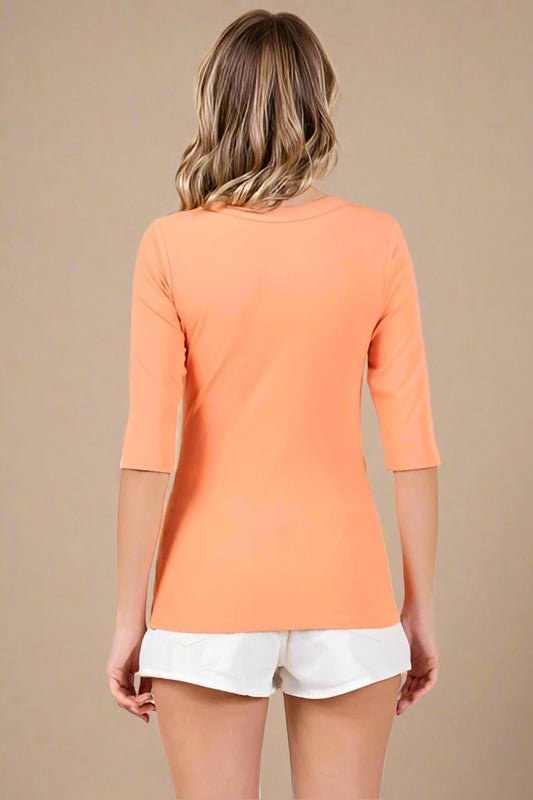 Mittoshop - Half Sleeve T-Shirt in Apricot
