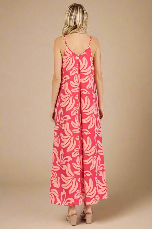Mittoshop - Printed Sleeveless Maxi Dress in Strawberry